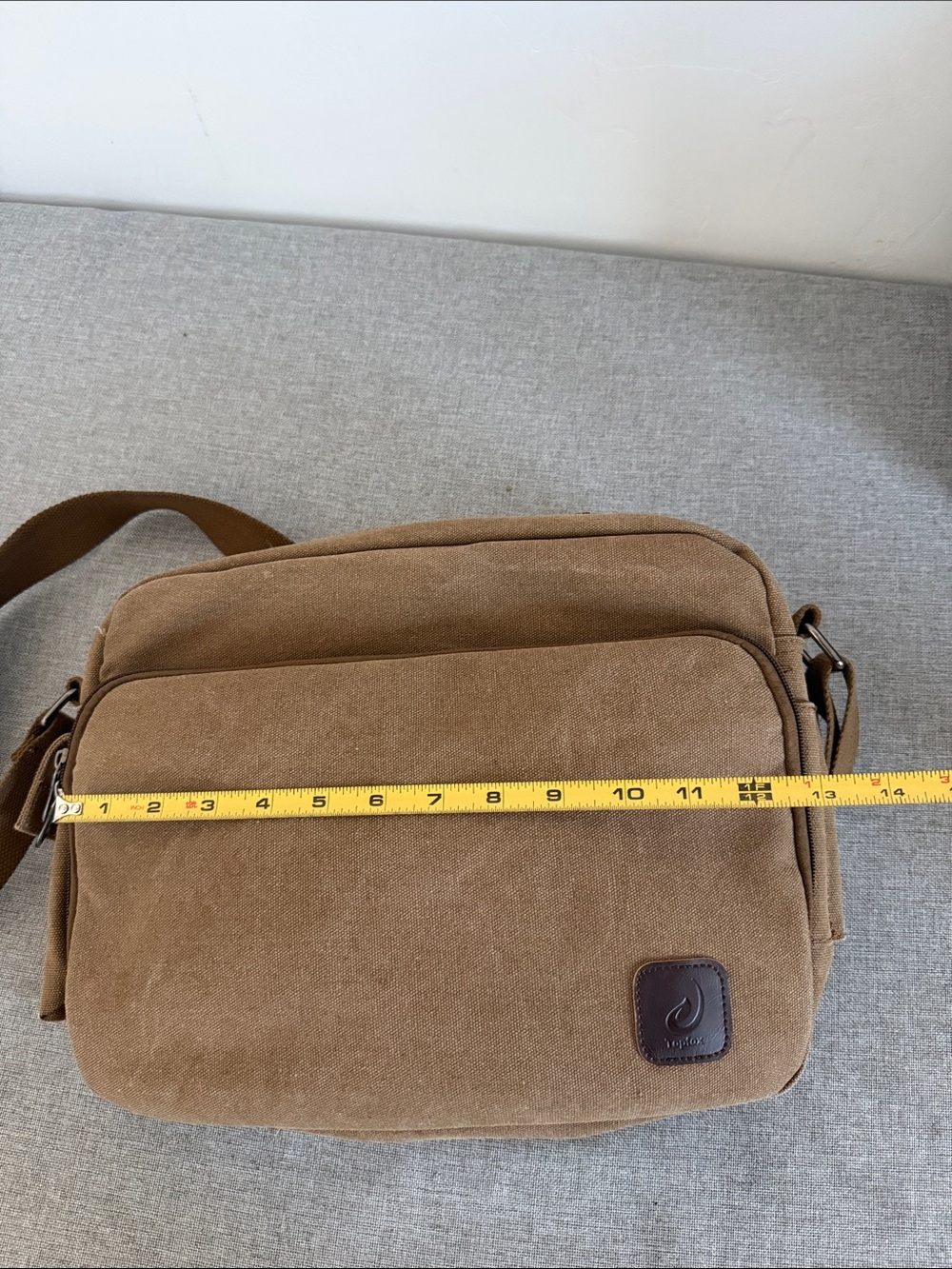 ✨ Topfox Vintage-Vibe Tan Canvas Crossbody Messenger Bag ✨ - Picture 4 of 12